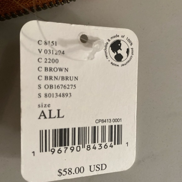 NFree People Wallet Brown Distressed Vegan Wristlet Strap Zip Closure Clutch - Picture 7 of 16